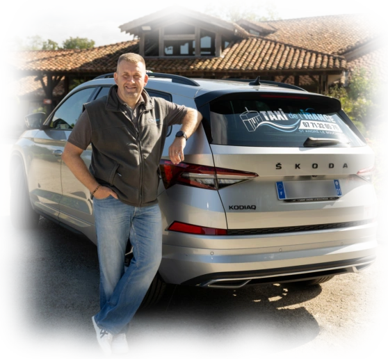Frédéric Despierres, fondateur de Taxi de l'Irance Portrait de Frédéric Despierres, chauffeur de taxi et sapeur-pompier volontaire
